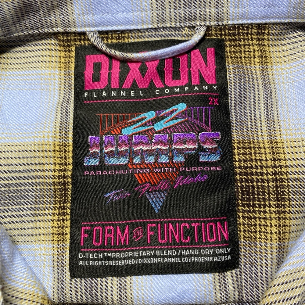 Women's DIXXON yellow and light blue plaid snap-front button-down shirt - Picture 2 of 7
